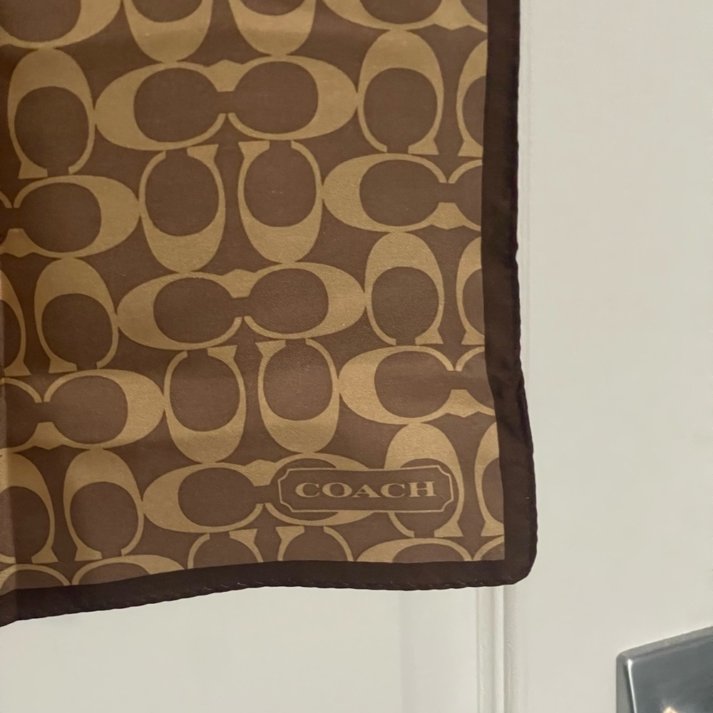 Coach Patchwork Pattern Scarf Textured Signature … - image 3